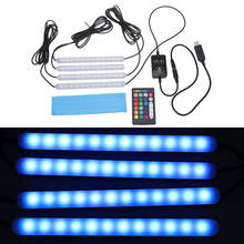 Lâmpada led usb sem fio, luz atmosférica de carro, controle de música colorida, luzes de decoração 2024 - compre barato