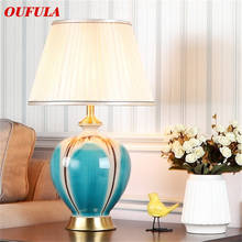 OUFULA Ceramic Table Lamps Brass Desk Luxury Modern Fabric for Foyer Living Room Office Creative Bed Room 2024 - buy cheap