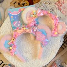 Original handmade lolita kc bear ear cat claw hair band hair accessories cute sweet plush lo 2024 - buy cheap