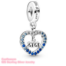 Mother's Day 100% Original 925 Sterling Silver 2020 new year Heart Pendant beads Fits Brand bracelets Jewelry Making 2024 - buy cheap