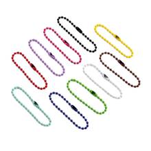 Cadenas de cuentas de bolas de colores con conectores para llavero, etiqueta de mano para muñecas, accesorios para fabricación de joyas DIY, 100 Uds. 2024 - compra barato