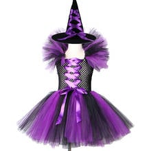 Halloween Costume For Kids Girls Witch Kids Clothing Fancy Tutu Dress with Hat  Girls Fantasy Carnival Party Dress 2024 - buy cheap