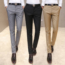 Men's Suit Pants Male Dress Pants Business Office Elastic Wrinkle Resistant Classic Trousers men dress pants slim fit plus Size 2024 - buy cheap