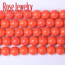 Natural Orange Red Jades Stone Round Beads for Jewelry Making 8 Mm 15 Inches Spacer Beads Diy Bracelet Wholesale 2024 - buy cheap