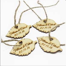 100pcs Personalized Engraved Wooden Wedding Name Tags Wood Leaves Gift Tags With Jute Ribbon  Party Decor Favors 2024 - buy cheap