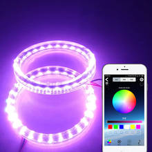 Universal 2pcs 80mm RGB LED Angel Eye Ring Halo Lights Lamps DRL Headlight Bluetooth APP Control Fit for iOS Android 2024 - buy cheap