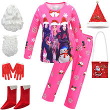 Kids Descendants 3 pyjamas Halloween Costume Mal Bertha Cosplay Funny Christmas Clothing Girl HomeWear Pajama Set Shirts + Pants 2024 - buy cheap