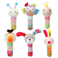 6 Styles Baby Rattle Mobiles Cute Baby Toys Cartoon Animal BB Stick Hand Bell Rattle Soft Toddler Plush Toys for 0-12 Months 2024 - buy cheap
