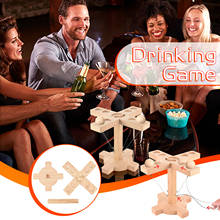 O jogo de tabuleiro de gancho de madeira feito à mão para 4 pessoas é um jogo de mesa interativo de ritmo rápido no bar, brinquedos para adultos 2024 - compre barato