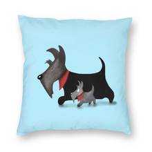 Scottie Dogs Cartoon Graphic Pillow Cover Decoration Scottish Terrier Cushions Throw Pillow for Sofa Double-sided Printing 2024 - buy cheap