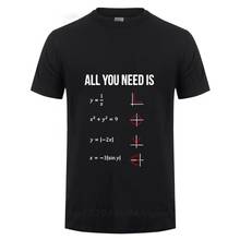 Camiseta de manga corta con cuello redondo para hombre, Camisa de algodón con diseño de amor y matemáticas, informal, ideal para regalo de cumpleaños 2024 - compra barato