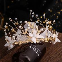 Diadema de plumas barrocas para mujer, diadema nupcial con diamantes de imitación, Tiaras de cristal, accesorios para el cabello para novia, fiesta y boda 2024 - compra barato