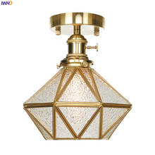 IWHD LED moderna luz de techo de cobre con interruptor creativo cristal diamante LED lámpara de techo moderno dormitorio luz Vintage Accesorios 2024 - compra barato
