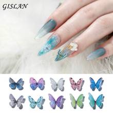 4pcs/lot 3D Resin Butterfly Glitter AB Nail Art Decorations Charm DIY Polish Manicure Decals Nails Art Accessories 2021 New 2024 - buy cheap