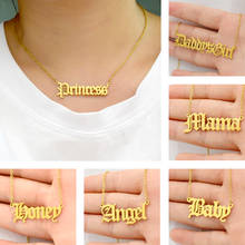 Fashion Baby Girls Necklace Angel Choker Baby Charm Necklace Babygirl English Necklace Letter Pendants Stainless Steel Princess 2024 - buy cheap