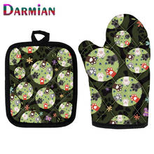 DARMIAN Cute Cat Dog Paw Pattern Kitchen Pad and Glof Cooking Microwave Baking BBQ Oven Potholders Oven Mitts Kitchen Gloves 2024 - buy cheap