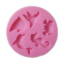 Sea Animal Shaped Silicone Cake Mould Sugar Paste 3D Fondant Cake Decoration Tools Soap Mould 2024 - buy cheap