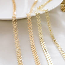 1 meter Gold-clad 14k18k Necklace for Men Women leaf hollow chain leaf diy handmade jewelry material accessories 2024 - buy cheap