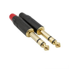 1/4" 6.35mm Stereo Audio Plug Wire Connector 6.35 Stereo Microphone Male Plug DIY Soldering Cable Welding Connecters 2024 - buy cheap