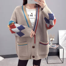 Cárdigan con bolsillo para mujer, suéter de punto, abrigos de invierno 2024 - compra barato