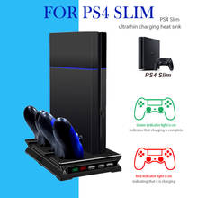 Soporte de refrigeración Vertical para consola PS4 Slim, Estación De Carga de 3 puertos USB para mando Slim 2024 - compra barato