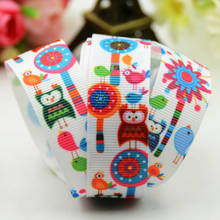 7/8'' 22mm,1" 25mm,1-1/2" 38mm,3" 75mm OWL Cartoon Character printed Grosgrain Ribbon party decoration X-01276 10 Yards 2024 - buy cheap