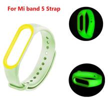 Strap For Xiaomi Mi Band 5 Two-color Luminous Wristband For Xiaomi Mi Band 5 Solid Color Replacement Strap For Xiaomi Mi Band 5 2024 - buy cheap