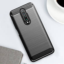 For Redmi K30 Case Soft TPU Silicone Shockproof Cover Carbon Fiber Pattern Brushed Cases For Xiaomi Redmi K30 Phone Case New 2024 - buy cheap
