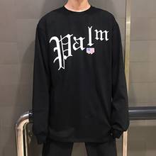 Palm Angels Letter Print Long Sleeve T-shirt Men Women Same Style Loose Casual Top Couple 2024 - buy cheap