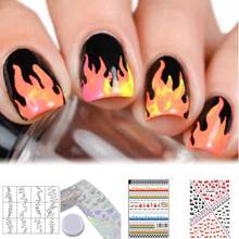 Nail Stickers Fires Laser Flame Print Nail Art Stickers Adhesive Decal Removable Manicure DIY Foil Decal Sticker Decoration 2024 - buy cheap
