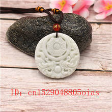 Natural White Chinese Jade Dragon Pendant Taiji Necklace Charm Jewellery Fashion Accessories Carved Amulet Gifts for Women Men 2024 - buy cheap