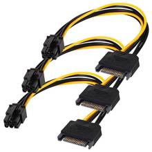 SATA 15 pin на 6 Pin кабель питания 3-Pack 15 pin SATA на 6 pin pci Express кабель адаптера питания-8 дюймов 2024 - купить недорого