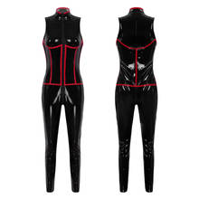 Body Sexy de látex para mujer, traje de Catsuit de charol de Wetlook, mono con entrepierna abierta, ropa para discoteca, disfraces eróticos de baile en barra 2024 - compra barato