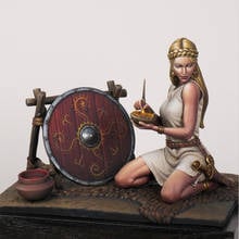 1/24 масштаб неокрашенные смолы фигура славянская Shieldmaiden 2024 - купить недорого