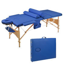 3 sections185 x 70x85cm dobrável cama de beleza dobrável portátil beleza massagem mesa conjunto 70cm de largura azul 2024 - compre barato