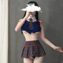 Miniskirt roupa íntima de estudantes, uniforme de lingerie sensual para cosplay e educação, jogos sexuais, homens e meninas, escola 2024 - compre barato