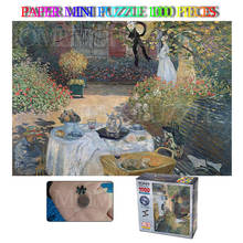 Rompecabezas de papel para niños, juguetes de Mini rompecabezas de 1000 piezas, pintura de fama mundial, Monet, arte, patrón de pintura 2024 - compra barato