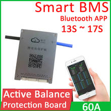 Placa de proteção de bateria de lítio 13s-17s, bms, contínua corrente contínua, bluetooth, aplicativo lifepo4, bateria de lítio, 14s, 16s 2024 - compre barato
