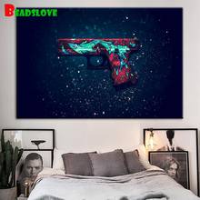 home art icon of Gun Pistol diamond embroidery full round cross stitch diamond painting 3d Picture wall decor gift, 2024 - buy cheap