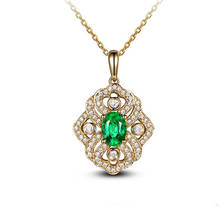 MENGYI de lujo 2020 Retro verde Zircon colgante de oro de collar de temperamento mujeres 9 2 5 collar joyería de fiesta de regalo de aniversario 2024 - compra barato