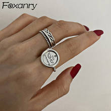 Foxanry Prevent Allergy 925 Stamp Finger Rings for Women Fine Jewelry Fashion Simple Geometric Chain Party Accessories 2024 - buy cheap