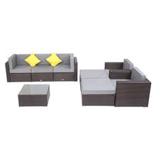 Patio PE Wicker Rattan Corner Sofa 8 Pieces Set 2023 - buy cheap