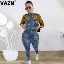 VAZN-Pantalones largos de manga larga para mujer, conjunto de 2 piezas, de alta calidad, elástico, suave, de cintura alta, 2020 2024 - compra barato