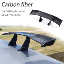 Universal ABS plastic carbon fiber Car Wing mini spoiler auto car tail with 3M glue Rear Racing Spoiler Wing Black for all car 2024 - buy cheap