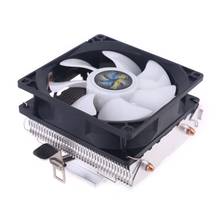 Enfriador de CPU silencioso LGA/2011/115X/775, radiador de refrigeración de PC de 3 pines, 2 tubos de cobre LED 2024 - compra barato
