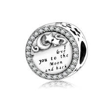 I Love You To The Moon And Back Charm Beads Pendant Fit Original Pandora Charm Bracelet 925 Silver Jewelry Valentine's Day Gift 2024 - buy cheap