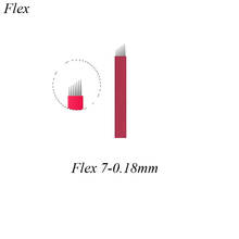 Agulhas microagulhamento 0.18mm 7 agulhas de tatuagem sobrancelha vermelha de inclinação 50 peças 2024 - compre barato