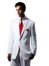White Wedding Men Suits Red Vest 3 Pieces(Jacket+Pants+Vest+Tie) 2 Buttons Coat Slim Fit Prom Dinner Party Wear Blazer Trousers 2024 - buy cheap