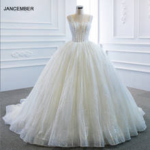 RSM66960 White Elegant Transparent Lace Draped Wedding Dress Backless Flowers Print Embellished 2021 Bridal Skirt 2024 - buy cheap