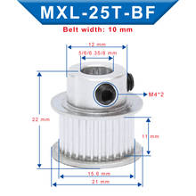 Polea de sincronización de MXL-25T para impresoras 3D, diámetro de 5/6/6, 35/8/10mm, con ranura para rueda de 11 mm de ancho, combina con correa de 10 mm de ancho, 2 uds. 2024 - compra barato